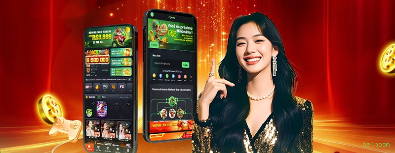 Imagem promocional da betboom mostrando a plataforma e suas vantagens
